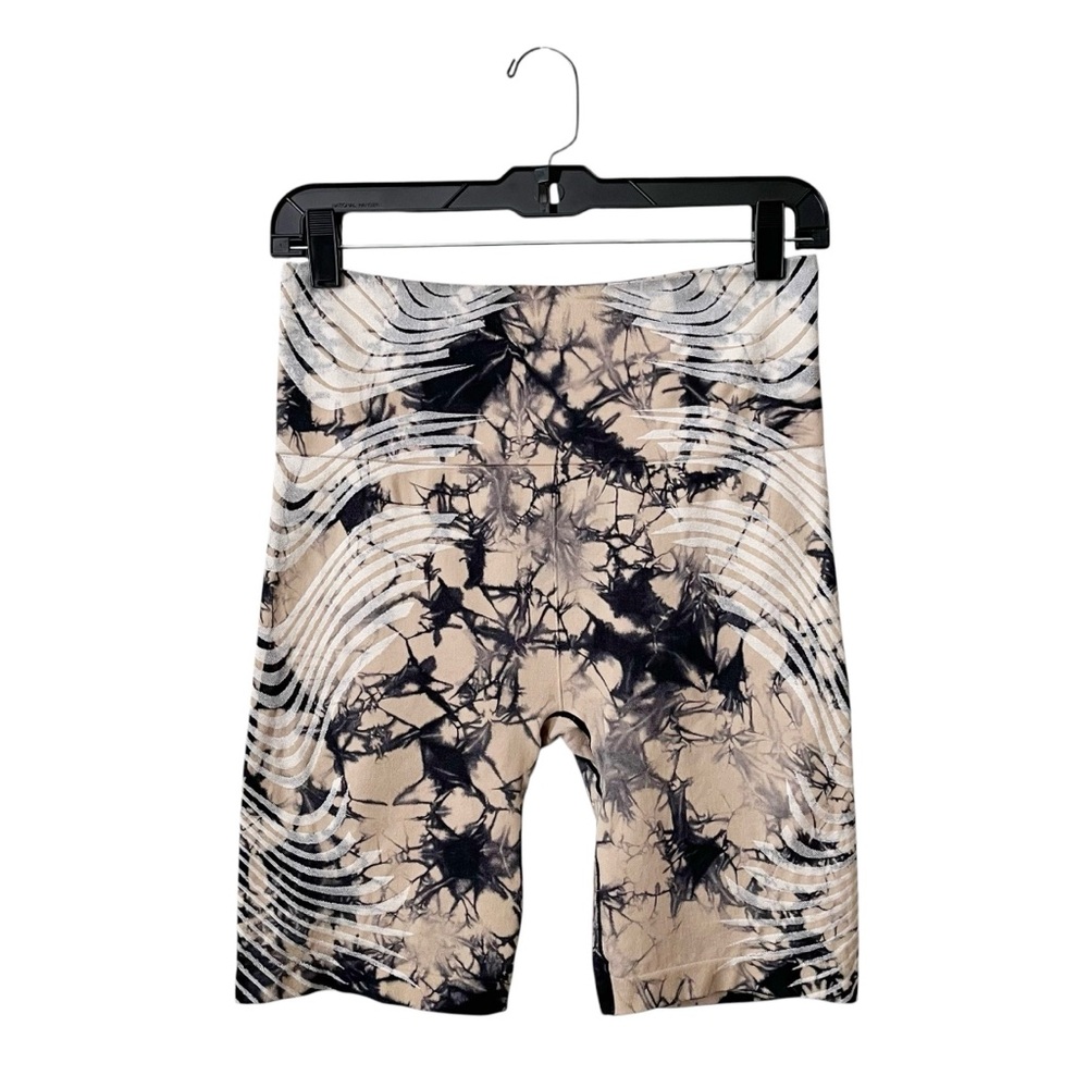 Athleta Motivate Seamless Short Tie Dye Print Women's Size M Pink Biker Shorts